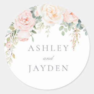 Sticker Rond Merveilleux Mariage floral à fond