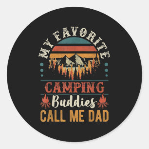 Sticker Rond Mes Amies De Camping Préférées Appelez-Moi Papa Fo