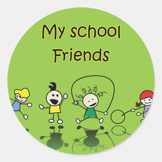 Sticker Rond Mes amis de l'école (Devant)
