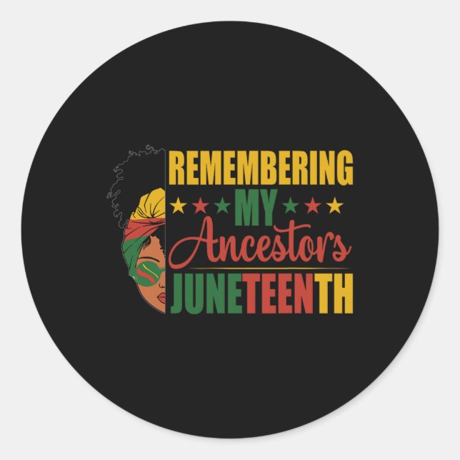 Sticker Rond Mes ancêtres Mois de l'histoire des Noirs Junteth (Devant)