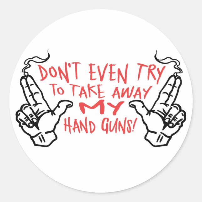 Sticker Rond Mes armes à main (Devant)