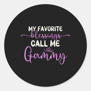 Sticker Rond Mes Bénédictions Favorites Appelez-Moi Gammy Grand