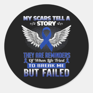 Sticker Rond Mes cicatrices racontent une histoire - Sensibilis