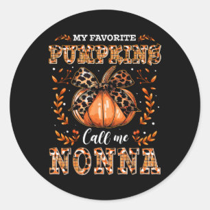 Sticker Rond Mes Citrouilles Favoris M'Appelent Nonna Thanksgiv