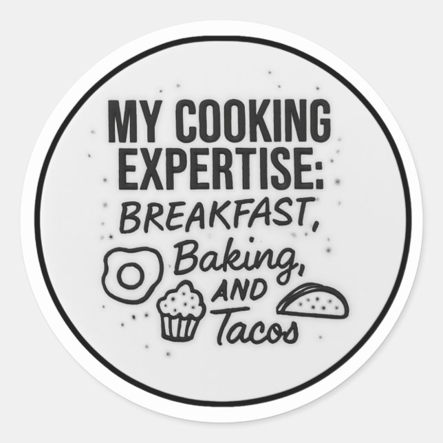 Sticker Rond Mes compétences culinaires (Devant)