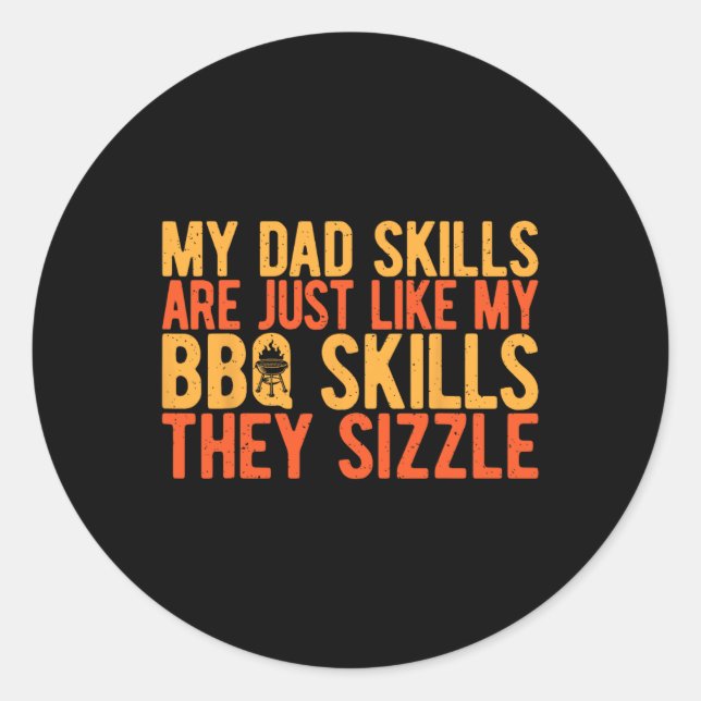 Sticker Rond Mes Compétences Papa Sont Comme Mes Compétences Bb (Devant)
