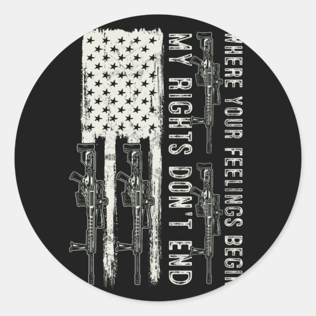 Sticker Rond Mes droits ne s'arrêtent pas là où vos sentiments  (Devant)