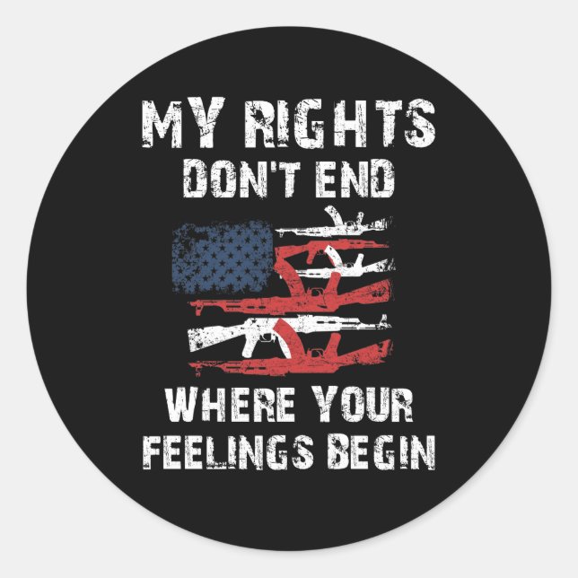 Sticker Rond Mes droits ne s'arrêtent pas là où vos sentiments  (Devant)