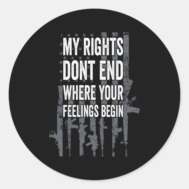 Sticker Rond Mes Droits Ne S'Arrêtent Pas Là Où Vos Sentiments  (Devant)
