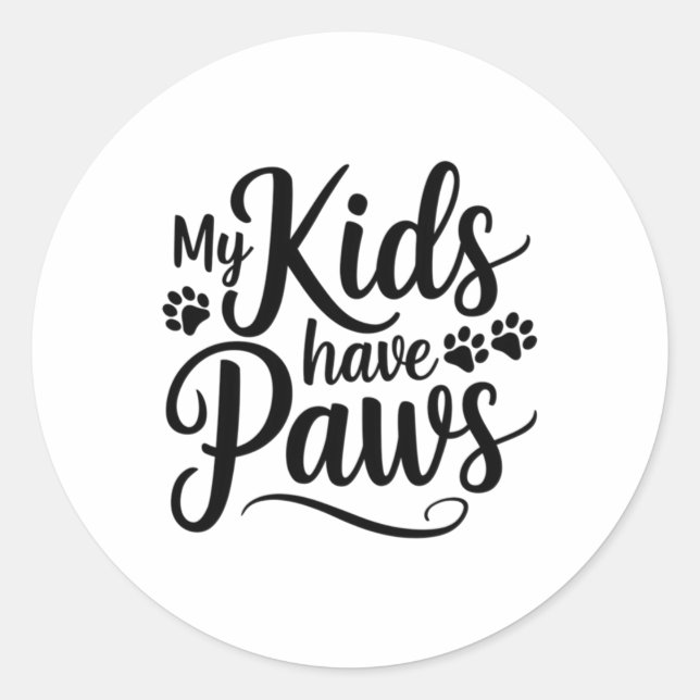 Sticker Rond Mes Enfants Ont Des Pailles Drôle Adulte Chien Cit (Devant)