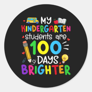 Sticker Rond Mes Étudiants De La Maternelle Ont 100 Jours De Br
