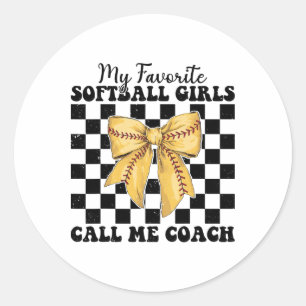 Sticker Rond Mes filles douces préférées m'appellent coach doux