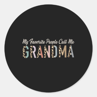 Sticker Rond Mes Gens Favoris M'Appelent Cadeaux Grand-Mère Leo