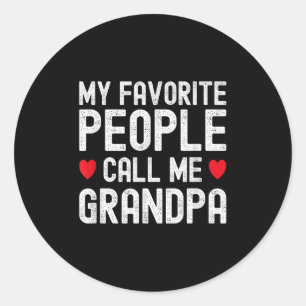 Sticker Rond Mes Gens Préférés M'Appelent Grand-Père Mignons Pè