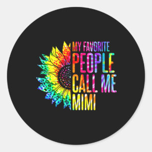Sticker Rond Mes Gens Préférés M'Appelent Mimi Grandma Tourneso