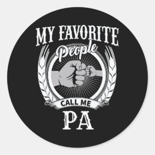 Sticker Rond Mes Gens Préférés M'Appelent Pa Grandpa