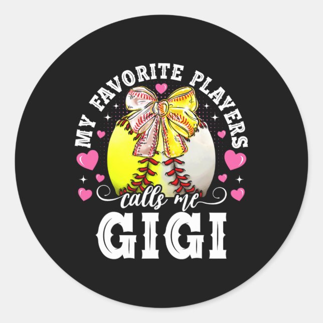 Sticker Rond Mes joueurs préférés m'appellent Gigi Bysebyll Sof (Devant)