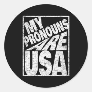 Sticker Rond Mes Prononounes Sont Usa Pour Toutes Les Familles 