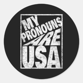 Sticker Rond Mes Prononounes Sont Usa Pour Toutes Les Familles