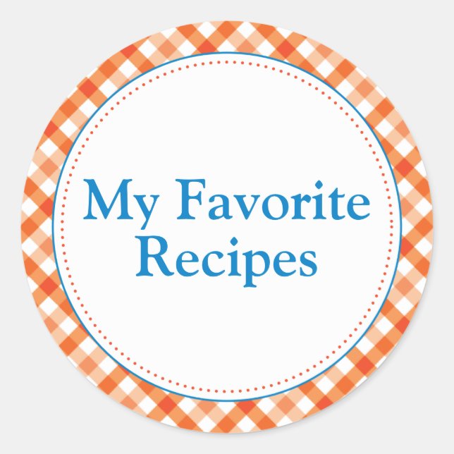 Sticker Rond Mes recettes favorites (Devant)