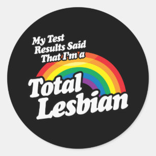 STICKER ROND MES RÉSULTATS DE TEST ONT DIT LESBIENNE