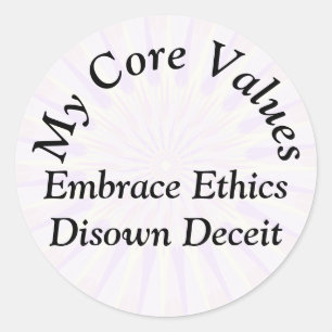 Sticker Rond Mes valeurs fondamentales - Embrasser l'éthique Di