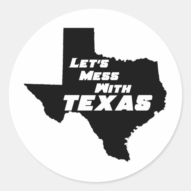 Sticker Rond Mess with Texas Black (Devant)