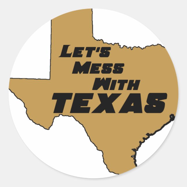 Sticker Rond Mess With Texas Brown (Devant)