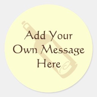 Sticker Rond Message dans une bouteille.