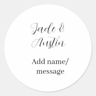 Sticker Rond message date nom couple élégant romantique