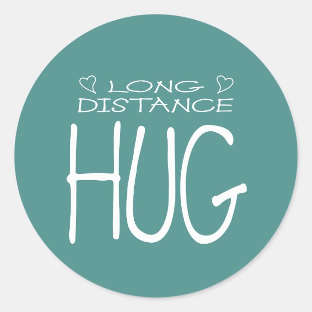 Sticker Rond Message de câlin à distance pour courrier ou colis (Devant)
