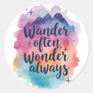 Sticker Rond Message d'usure d'aquarelle Inspiration