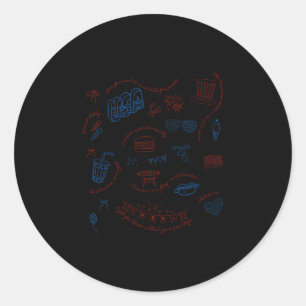 Sticker Rond Message Libéral Subtil Du 4 Juillet Résister Trump