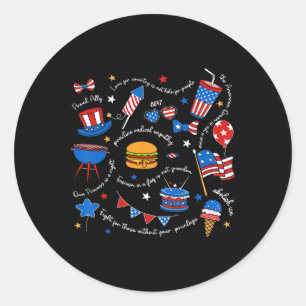 Sticker Rond Message Libéral Subtil Du 4 Juillet Résister Trump