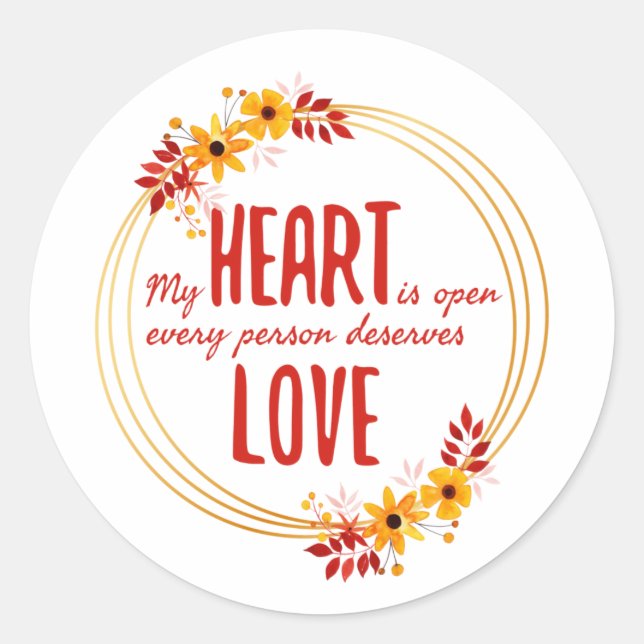 Sticker Rond message positif pour l'amour de soi et le succès (Devant)