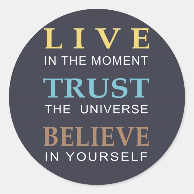 Sticker Rond Message spirituel inspirant (Devant)