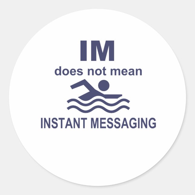 Sticker Rond Messagerie instantanée pour des nageurs (Devant)