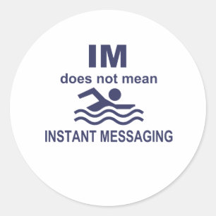 Sticker Rond Messagerie instantanée pour des nageurs
