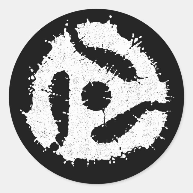 Sticker Rond Messy B/W 45 Insertion (Devant)