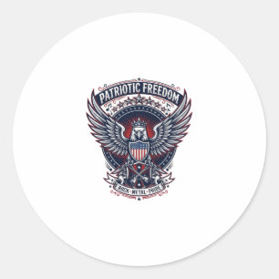 Sticker Rond Metal Ailes Patriotiques Musique Patriotique Rock