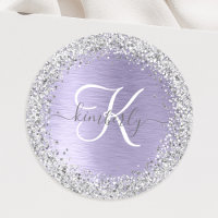 Métal brossé violet Parties scintillant d'argent N