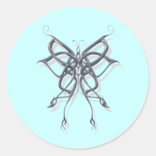 Sticker Rond Métal celtique de papillon