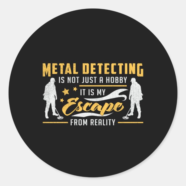 Sticker Rond Métal Détection Gold Detectorist Idée cadeau (Devant)