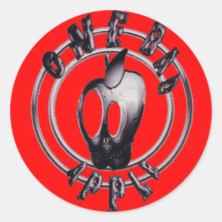 Sticker Rond Metallicappleskull_trans - Customisé