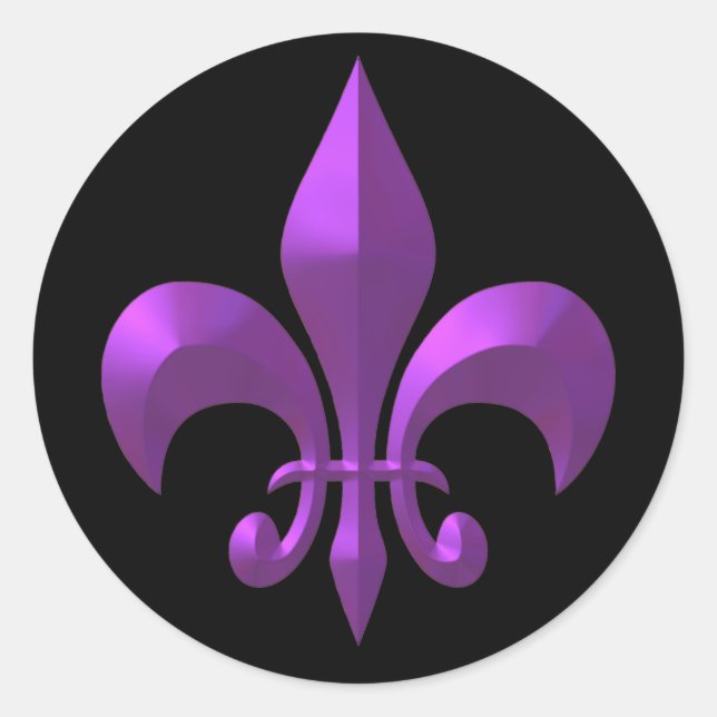 Sticker Rond Métallique pourpre (Devant)