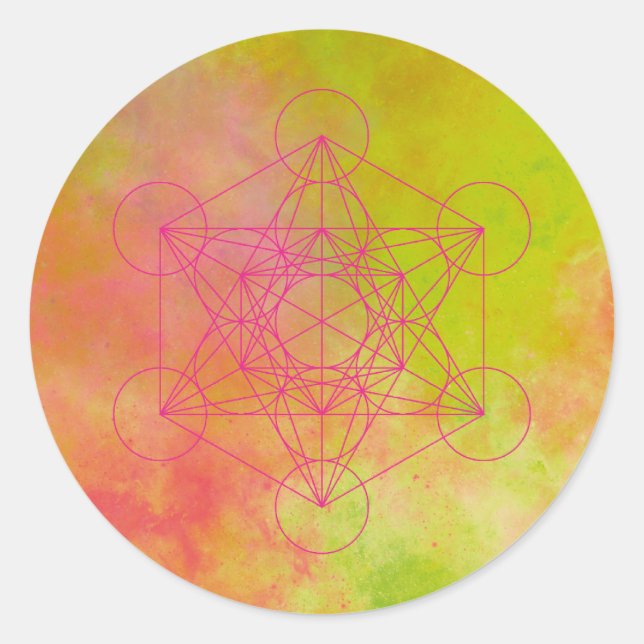 Sticker Rond Métatron, chakra, zen, géométrie sacrée, ange, (Devant)