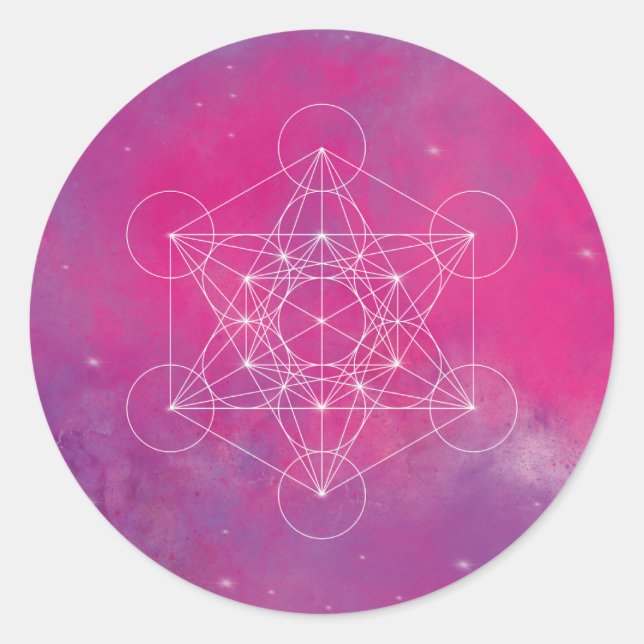 Sticker Rond Metatron, chakra,zen,sacred geometric, angel (Devant)
