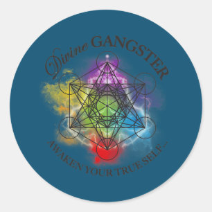 Sticker Rond Metatron Cube Divines Gangster Spirituel Yoga