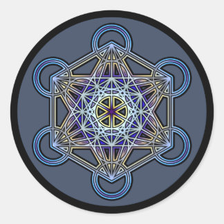Sticker Rond métatron-cube-mandala-3