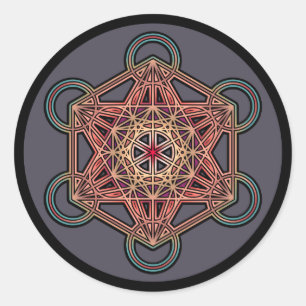Sticker Rond métatron-cube-mandala-4